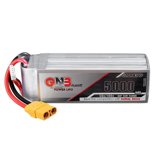 gaoneng-gnb-5000mah-4s-14-8v-50c-xt90-lipo-battery-500x500 GNB 4S 14.8V 5000mAh 50C Lipo Battery - Image 1