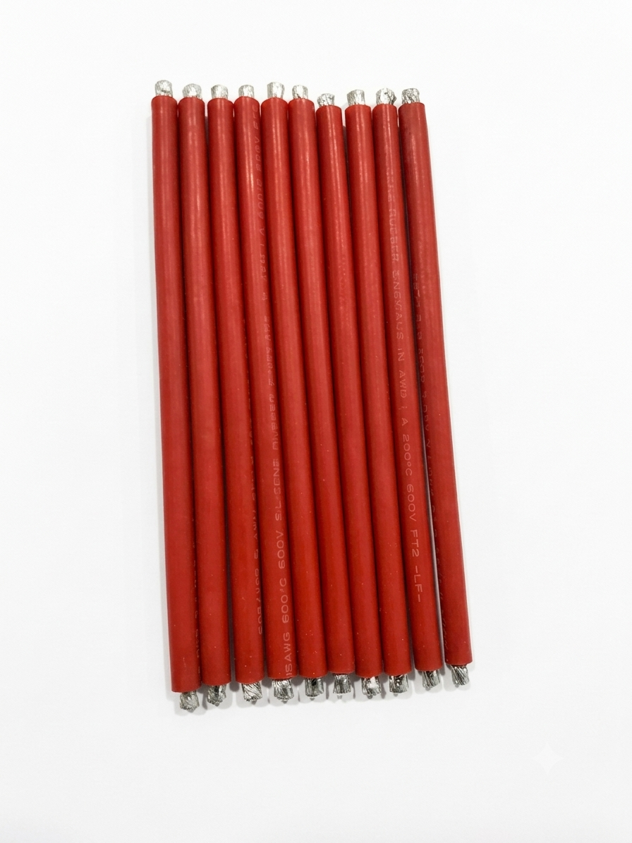 15CM RED SILICON CABLE 10CM RED 12AWG SILICONE CABLE RED/BLACK 10PCS - Image 1