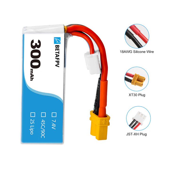 300mAh 2S 45C Lipo Battery - Image 2