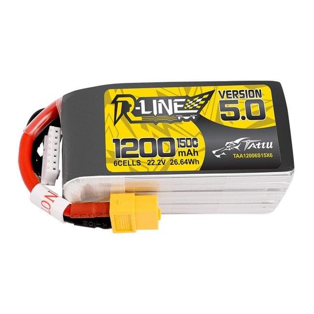 _1__30719 Tattu R-Line Version 5.0 1200mAh 6S 150C 22.2V Lipo Battery Pack with XT60 Plug - Image 1